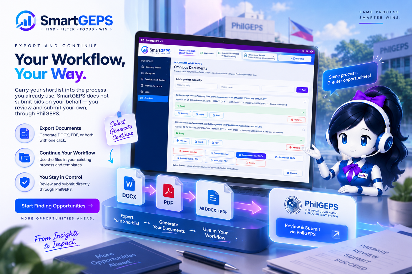 SmartGEPS — Export and Continue Your Workflow, Your Way.