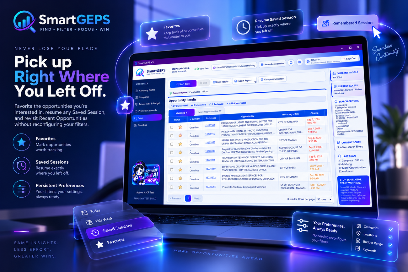 SmartGEPS — Pick Up Right Where You Left Off.