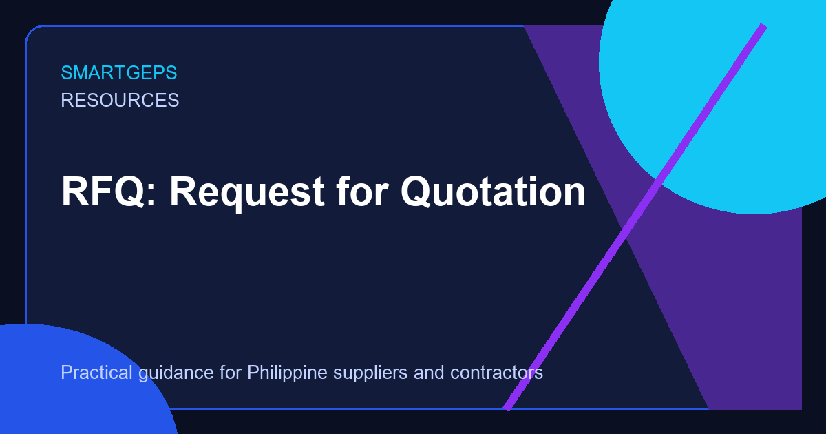 RFQ (Request for Quotation) in PhilGEPS | SmartGEPS